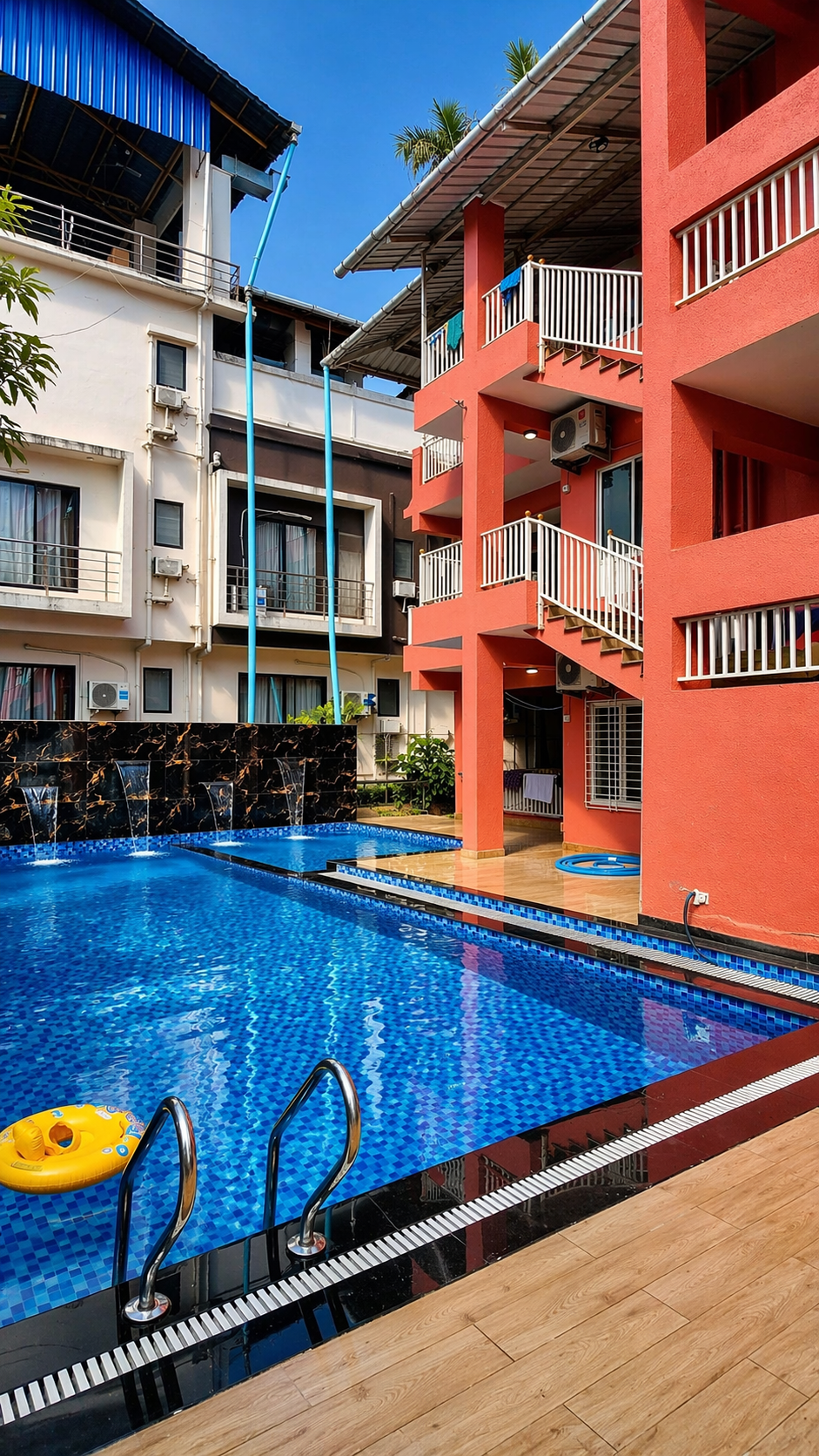 Tall swimming pool view three